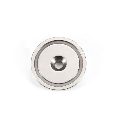 China 42mm NeFeB Magnet Cup Magnet Countersunk Hole Flat Head Screw Durable Powerful Neodymium Magnet Industrial Pot Magnet for sale