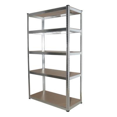 China Corrosion Protection Customized Height Adjustable Boltless Rack Steel Corner Wall Shelves MDF Warehouse Shelving for sale