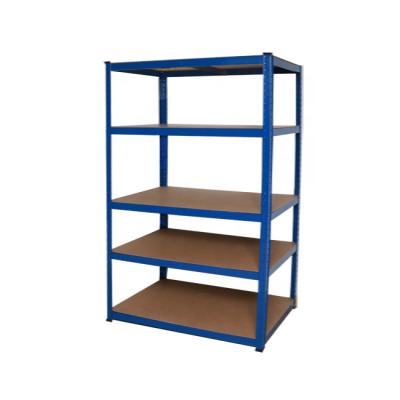 China Corrosion Protection FSC Certificate Powder Coated MDF Board Adjustable Metal Boltless Storage Shelving Storage Rack for sale