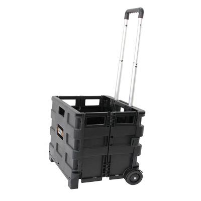 China Black Color Folded Light Duty Hand Luggage Folded Trolley Carts for sale