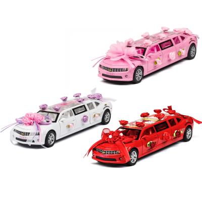 China Toy 1:32 Scale Model Car Pull Back Diecast Car Can Open Door Wedding Diecast Car With Light Music for sale