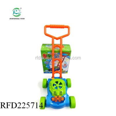 China Double Bubble Plastic Automatic Lawn Mower Bubbles Machine Blower Outdoor Party Toddler Toy for sale