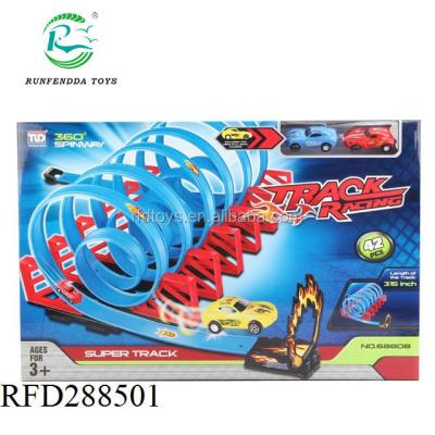 China 360 Degree Slot Racer Toy High Speed ​​Car Toy Pull Back Rail Car With Two Car for sale