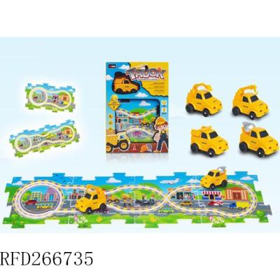 China Toy New Item Plastic Assemble Slot Track Block Rail Car Toys For Children for sale