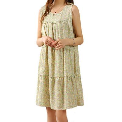 China New Design Women Summer Women's Floral Sleeveless Beach Elegant Pajamas Casual Nightgowns Sleep Dress Breathable Round Neck for sale