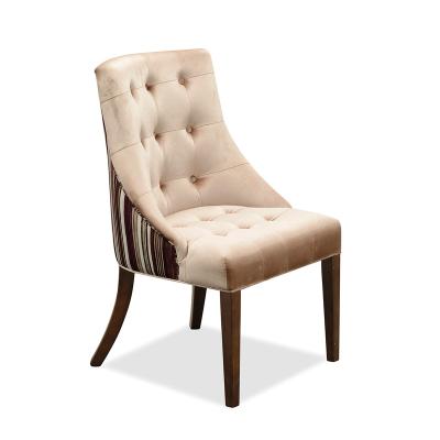 China High Quality American Style Hotel Furniture Upholstered Fabric Tufted Back Vintage Dining Chair for sale