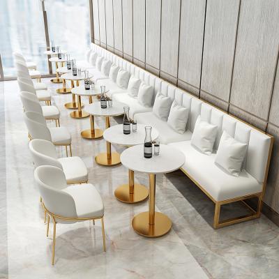 China Eco-friendly Nordic Marble Table Booth Restaurant Furniture And Chairs Velvet Seating Set for sale