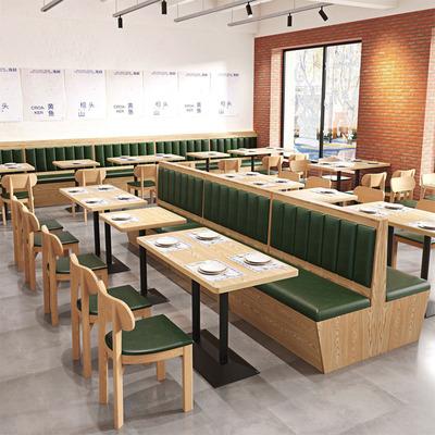 China Eco - Friendly Commercial Sofa Booths Wooden Restaurant Furniture Table And Chairs Booth for sale