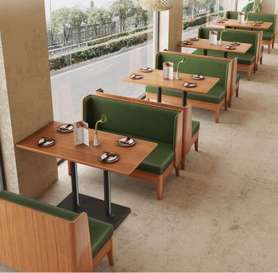 China Eco - Friendly Wooden Booth Sofa Restaurant Furniture Coffee Table And Chairs Booth for sale