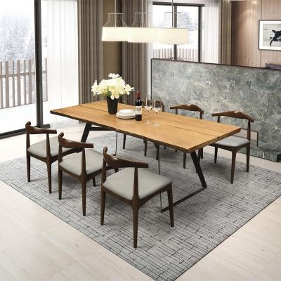 China Factory Wholesale Adjustable Metal Luxury Wood Leg Dining Table Slabs Conference Wooden Dining Tables(Others) for sale