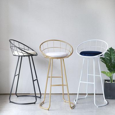 China Regular nordic barstool gold metal leg backrest leisure bar furniture stools bar chair for sale