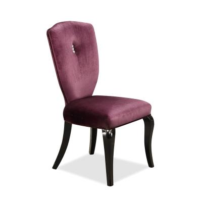 China Luxury Contemporary Hotel Furniture Upholstered Wooden Legs Dining Velvet Cushion Wedding Restaurant Chair for sale