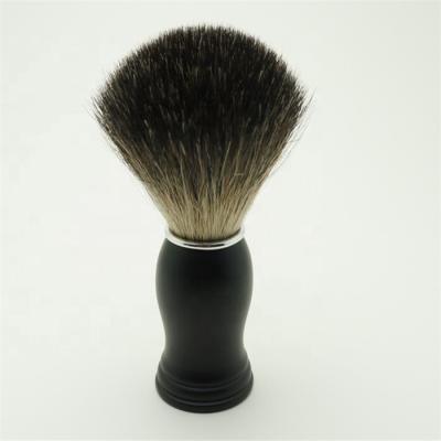 China Natural Badger Hair Shaving Brush Wooden Handle Black Beard Brush for sale