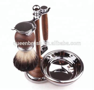 China Wholesale Shaving Brush Cleaning Brush Metal Shaving OEM Bowl Badger Hair Travel Shaving Kits for sale