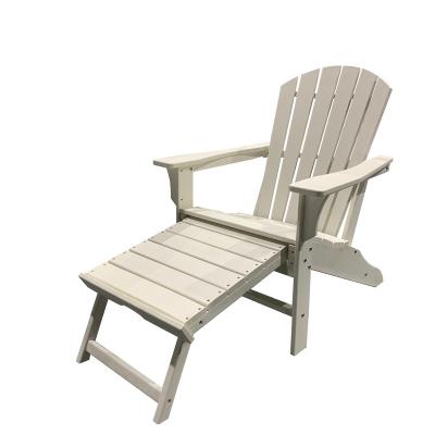 China Modern Plastic Adirondack Chair With Pull Out Ottoman, Outdoor Living Room Furniture For Patio Lawn Garden Backyard Bea for sale