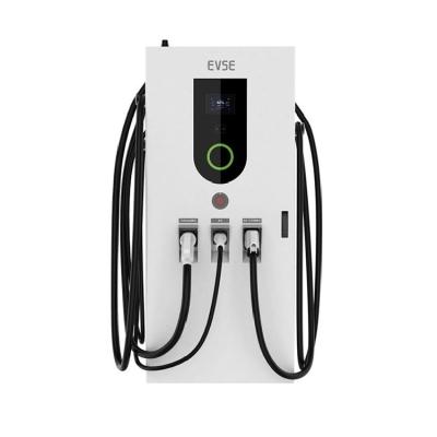 China Large Scale Three Gun AC DC 3-IN-1 60KW Car EV Charger Galvanized Steel Charging Station Fast for sale