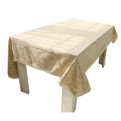 China Small Table Covers Anti-stain Drop Cloth And Flexible Floral Lace Fitted Cotton Table Cloth For Wedding Christmas for sale