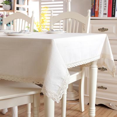 China Polyester Cotton Waterproof Table Cloth Customized Cheap Table Cloth Blanket Lace Solid Color Home Linen Dining Decorative for sale