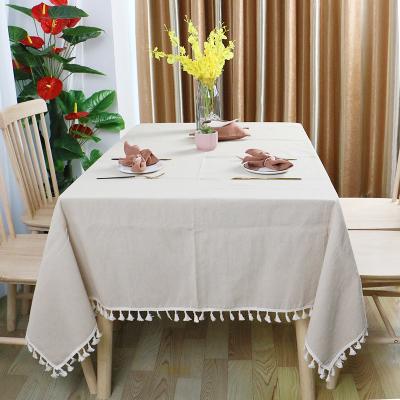 China Cotton Waterproof Home Decorative Linen Tablecloth Rectangular Dining Table Cover for sale