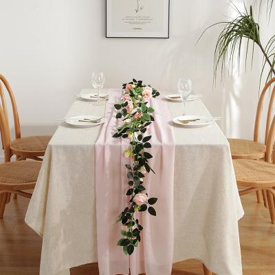 China Modern Simplicity Amazon Hot Sale Spring Chiffon Table Runner To Wedding Christmas Dining Table To Decorate for sale