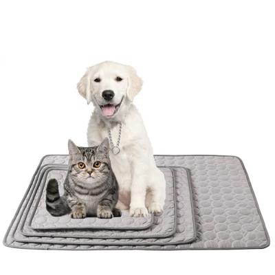 China Wholesale Travel Summer Pet Mat Wholesale Ice Feeling Yarn Household Car Pet Sofa Cushion Dog Cat Sleeping Cooling Mat for sale