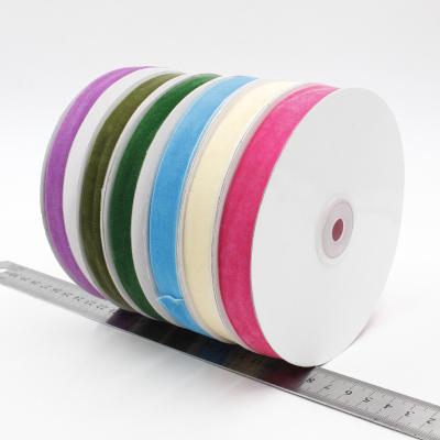 China Viable single-sided non-elastic decorative suede velor belt color velvet flocking sliver spot color flocking belt for sale