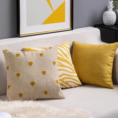 China Wholesale Viable Simple Modern Yellow Geometric Cushion Cover Classic Sofa Home Decor For Car Office for sale