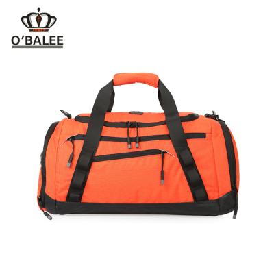 China 2017 new style big gym men durable ripstop orange waterproof duffel bag with cooler compartment for sale