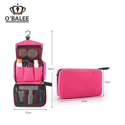 China Japan style Amazon water proof 600D polyester custom logo company custom woman hanging toiletry bag in storage bags for sale