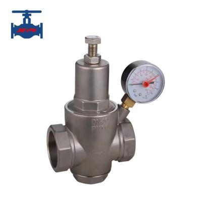 China Standard Piston Type Pressure Reducing Valve Stainless Steel With Pressure Gauge for sale