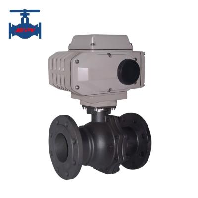 China ANSI Elektrisch Valve Gegooid Staal WCB Flanged Float Ball Valve OEM / ODM Service Te koop