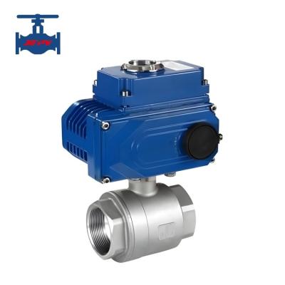 China 1000WOG Motorized Electric Valve CF8 CF8M 2PC Type NPT BSP Threaded Ball Valve Stainless Steel for sale