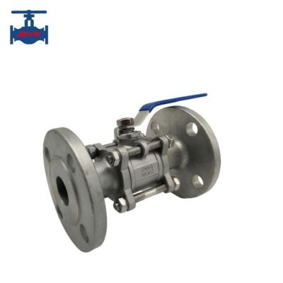 China CF8 CF8M Flanged Floating Ball Valve 3 Piece Stainless Steel For Control Fluid Flow for sale