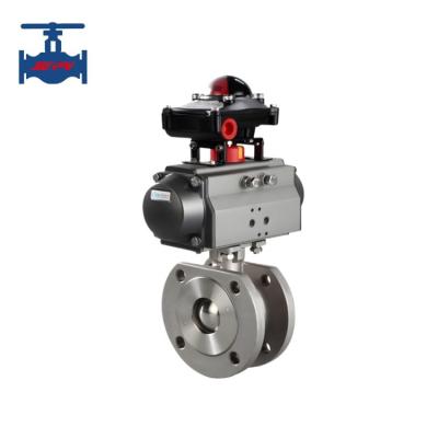 China Pneumatic Actuator Valve WCB CF8 CF8M Italian Type Thin Wafer Ball Valve for sale