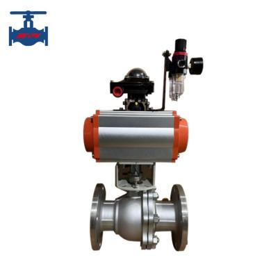 China ANSI Pneumatic Actuator Driven Stainless Steel Flanged Ball Valve for sale