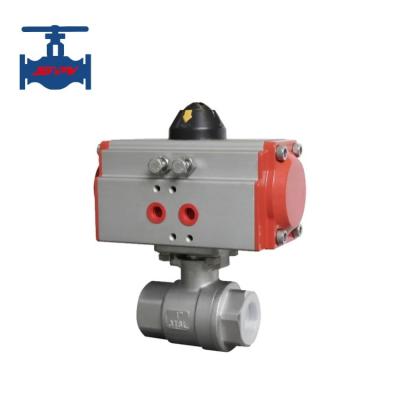 Κίνα Stainless Steel CF8 CF8M Pneumatic Valve 2PC Screw Type Ball Valve προς πώληση