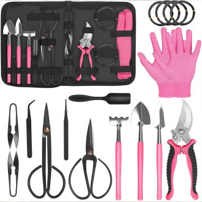 China Multifunctional Outdoor Durable Garden Tool Kits 15 Pcs Hand Storage Tote Bag Garden Equipment And Tools for sale