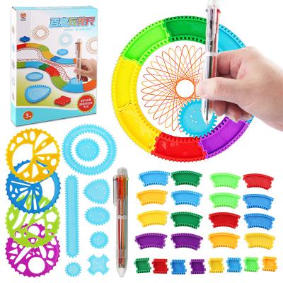 China Plastic Drawing Doodle Drawing Magic Ruler Spirograph Toys for sale