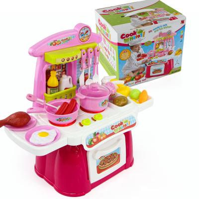 China Study Pretend Toy Pretend Play Toy Educational Kitchen Plastic Toy Girls Gift Playing Set Simulation Cooking Toy for sale