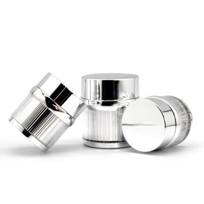 China Custom Cosmetic Package Set 15g 30g 50g Silver Cosmetic Acrylic Box With Transparent Luxury Acrylic Cosmetic Package for sale