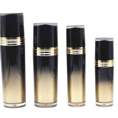 China Durable Luxury Multiple Shapes Spiral Lid Skin Care Black Gold Gradient Bottle Cosmetics Bottles for sale