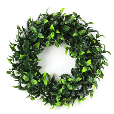 China Wholesale 42cm Gardenia Leaves Wreath Decorations Artificial Flowers Festival Performance Decoration Braids Artificial Flower Wreath for sale