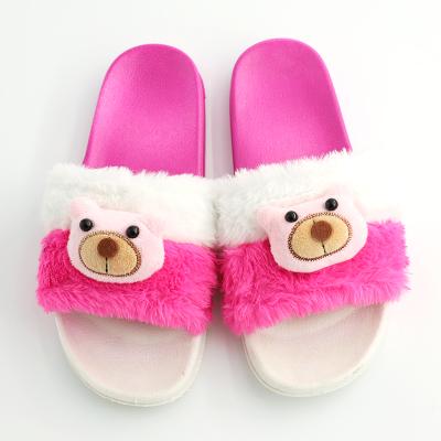 China Winter Creative/Comfortable/Durable/Non-slip Platform Plush Animal Fluffy Women's Fur Fluffy Slippers for sale