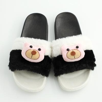 China Creative/comfortable/durable/anti-slip custom made fluffy household logo bedroom slippers for women for sale