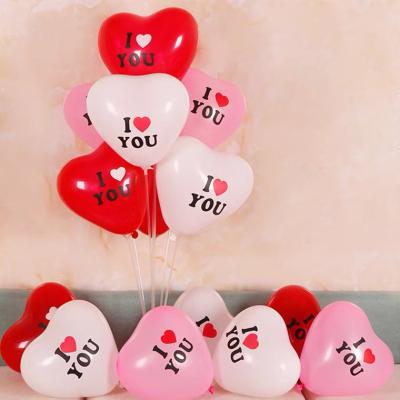 China I love you eco-friendly heart balloon love latex helium wedding red globos valentine's day balloon heart balloon for sale