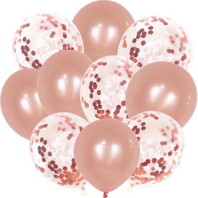 China Morden Amazon Hot Sale 10 Pcs Confetti Balloons Set Transparent Balloons Latex Wedding Party Decoration for sale