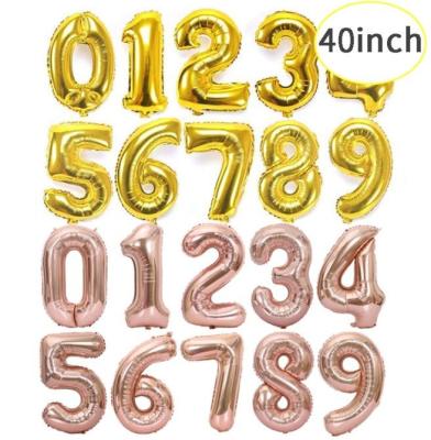 Cina Eco-Friendly Balloons Wholesale 40 Inch Large Number 0-9 Various Colors Foil Number Balloons Party Decoration Supplies in vendita