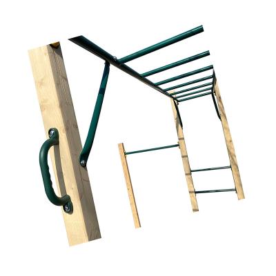 China Outdoor Useful Wooden Climbing Playground Wooden Play Ground Equipment Gym With Ladder for sale