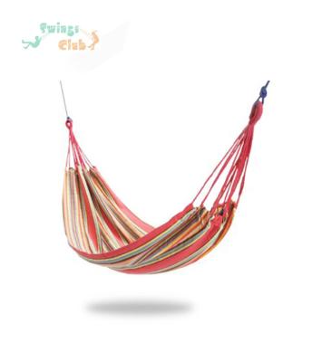 China Modern Colorful Rainbow Canvas Hammock For Adult Outdoor Camping Hammock With Spreader Bar for sale