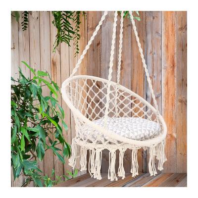 China Modern Cotton Rope Hammock Chair Hanging Indoor Hammock Chair With Steel Pipe for sale